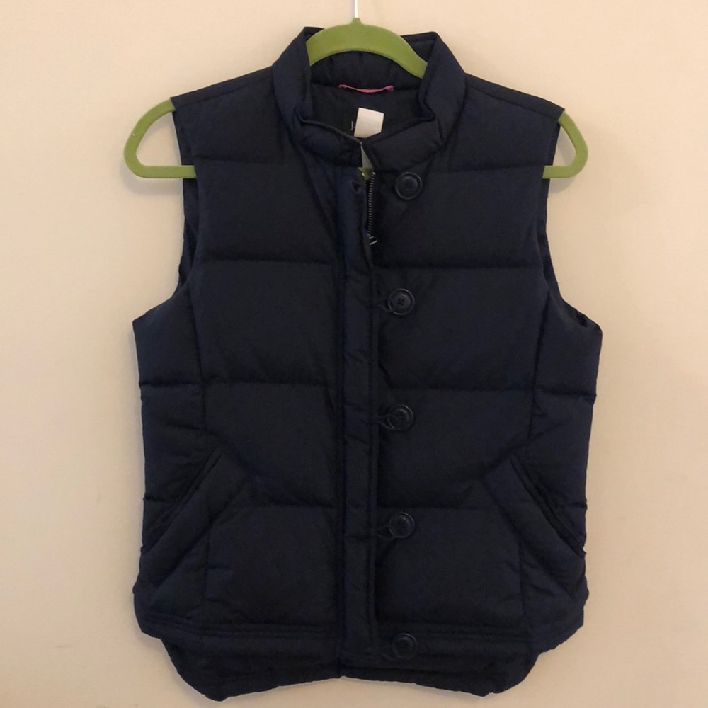 J. Crew Navy Puffer Vest